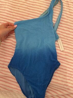 Summerful Blue Ombre Textured One-Piece Swimsuit NWT